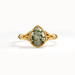 Vintage Moss Agate Gemstone Ring - BRENNMORE 