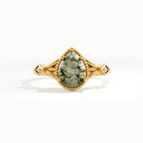 Vintage Moss Agate Gemstone Ring - BRENNMORE 