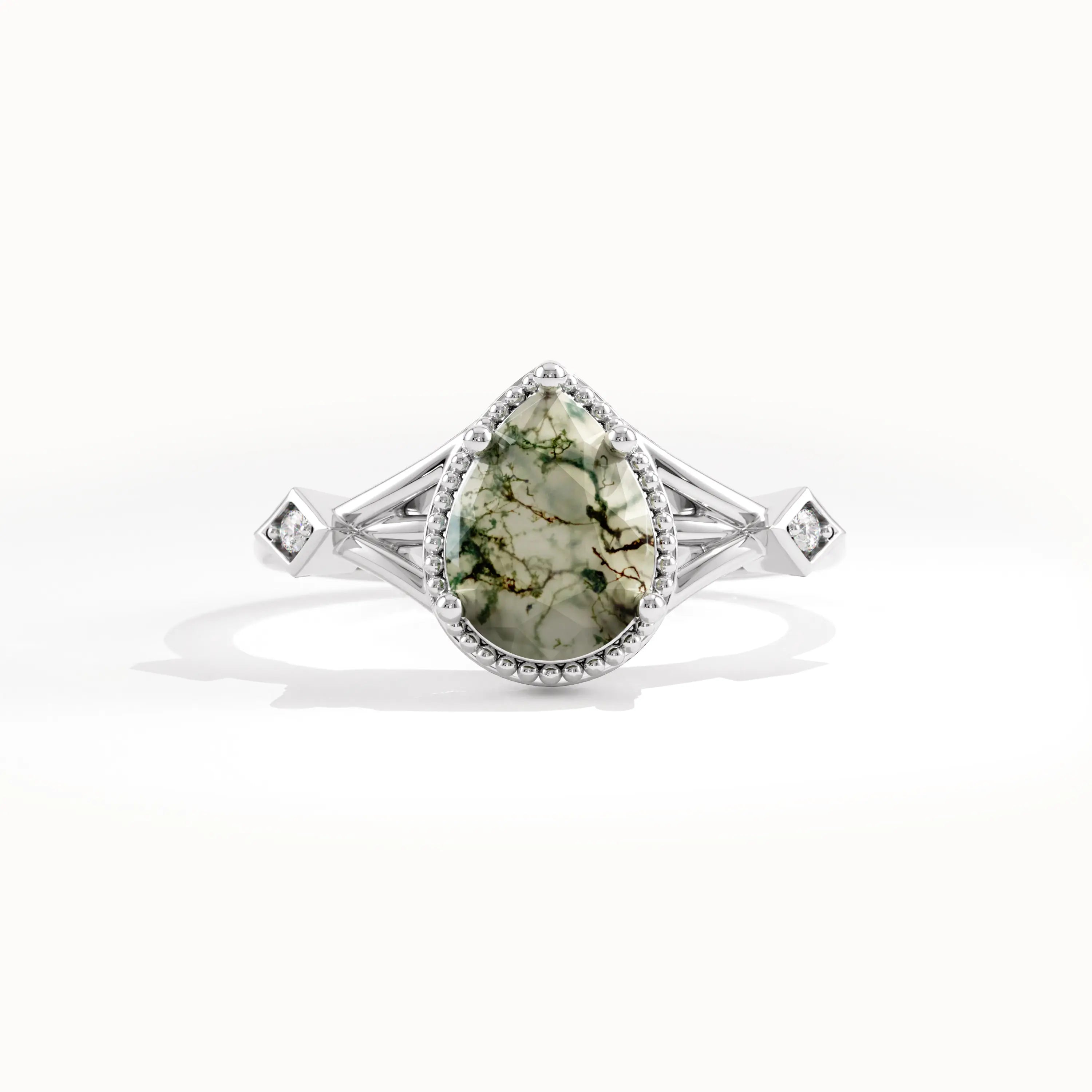 Vintage Moss Agate Gemstone Ring