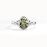 Vintage Moss Agate Gemstone Ring - BRENNMORE 
