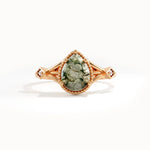 Vintage Moss Agate Gemstone Ring - BRENNMORE 