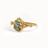 Vintage Moss Agate Gemstone Ring - BRENNMORE 