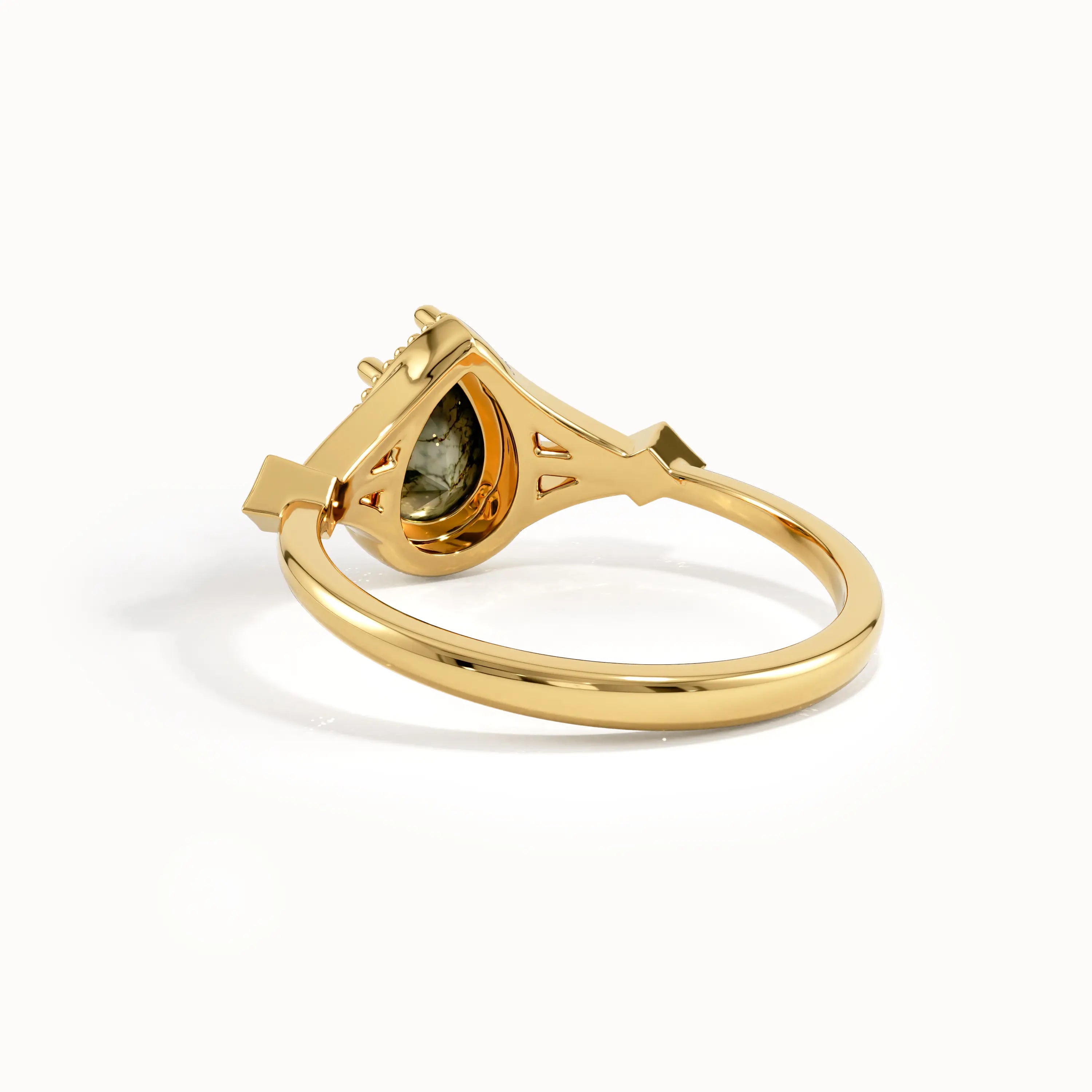Vintage Moss Agate Gemstone Ring - BRENNMORE 