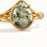 Vintage Moss Agate Gemstone Ring