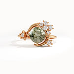 Celestial Moss Agate Gemstone Ring - BRENNMORE 
