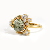 Celestial Moss Agate Gemstone Ring