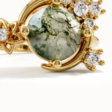 Celestial Moss Agate Gemstone Ring - BRENNMORE 