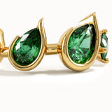 14k Gold 5 Emerald Gemstone Ring - BRENNMORE 