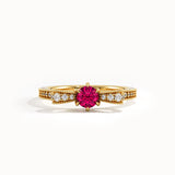 Ribbon Shape Ruby Gemstone Ring - BRENNMORE 