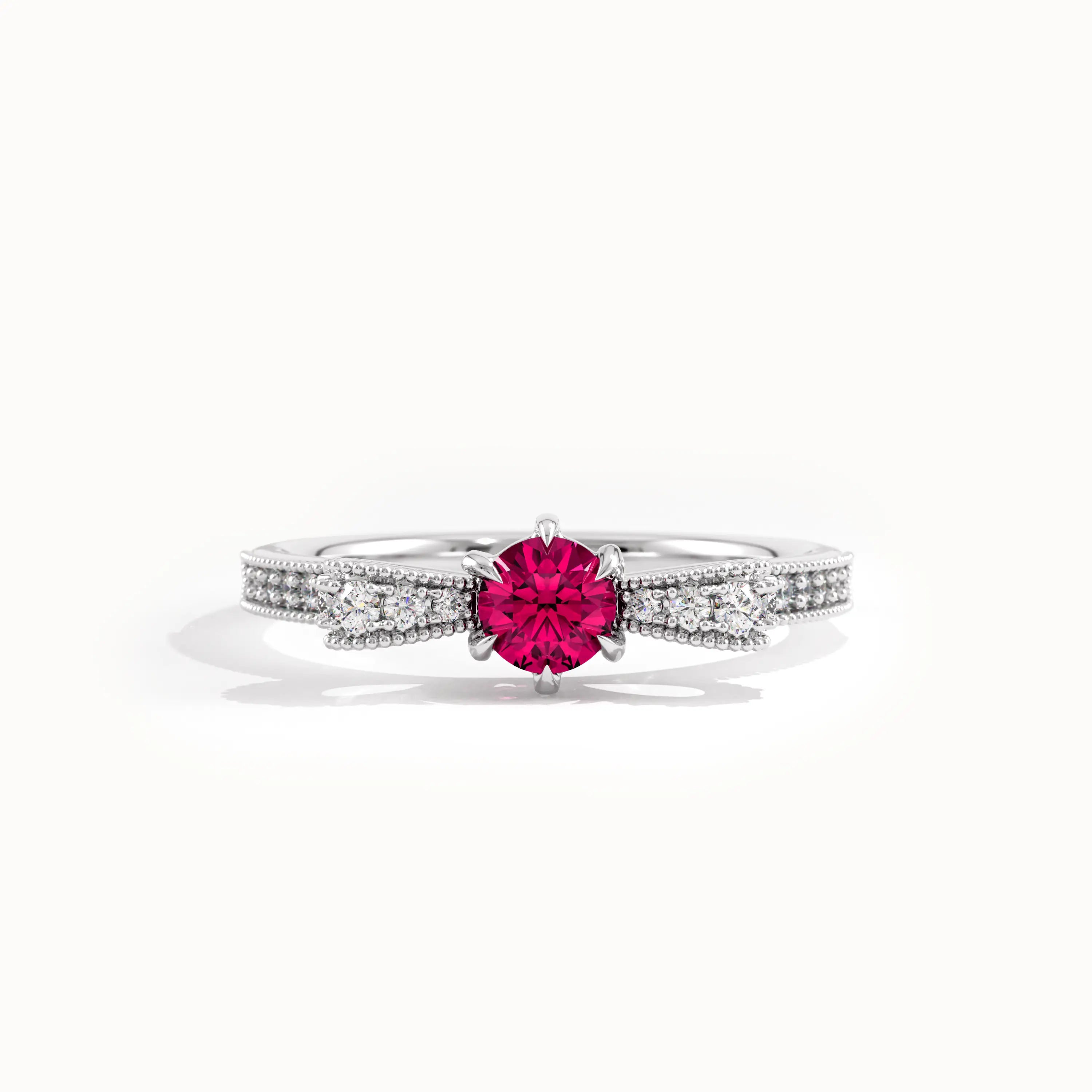 Ribbon Shape Ruby Gemstone Ring - BRENNMORE 