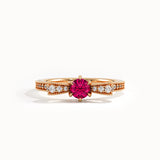 Ribbon Shape Ruby Gemstone Ring - BRENNMORE 
