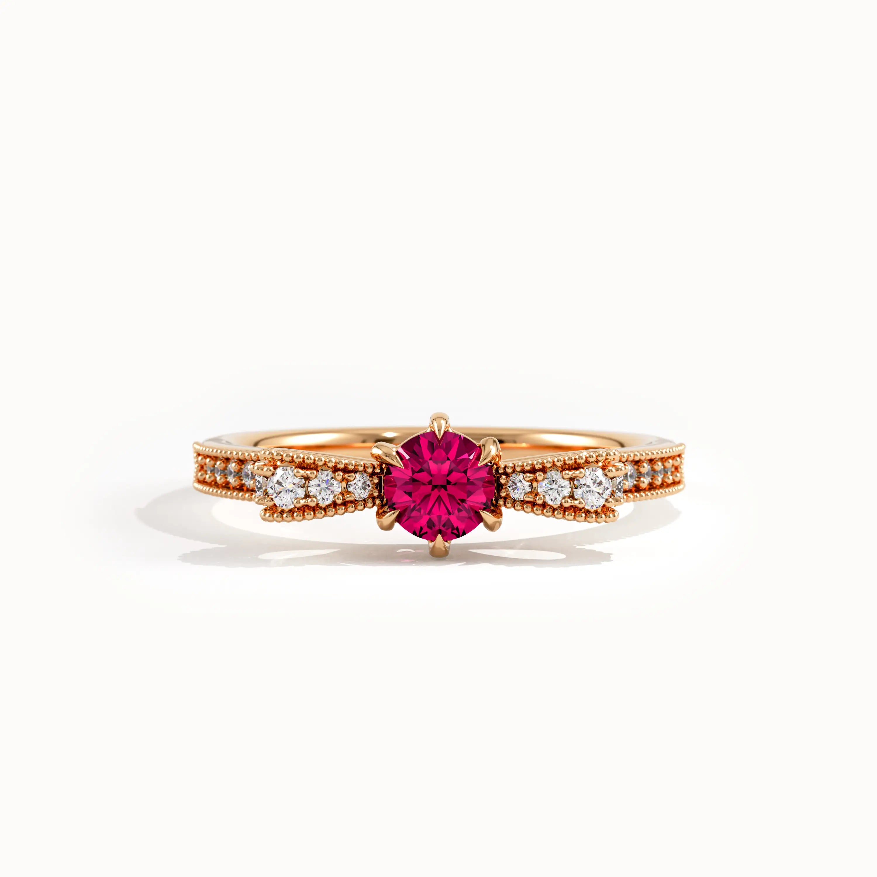 Ribbon Shape Ruby Gemstone Ring - BRENNMORE 