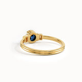 Half Bezel Sapphire Gemstone Ring