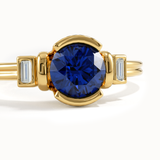 Half Bezel Sapphire Gemstone Ring