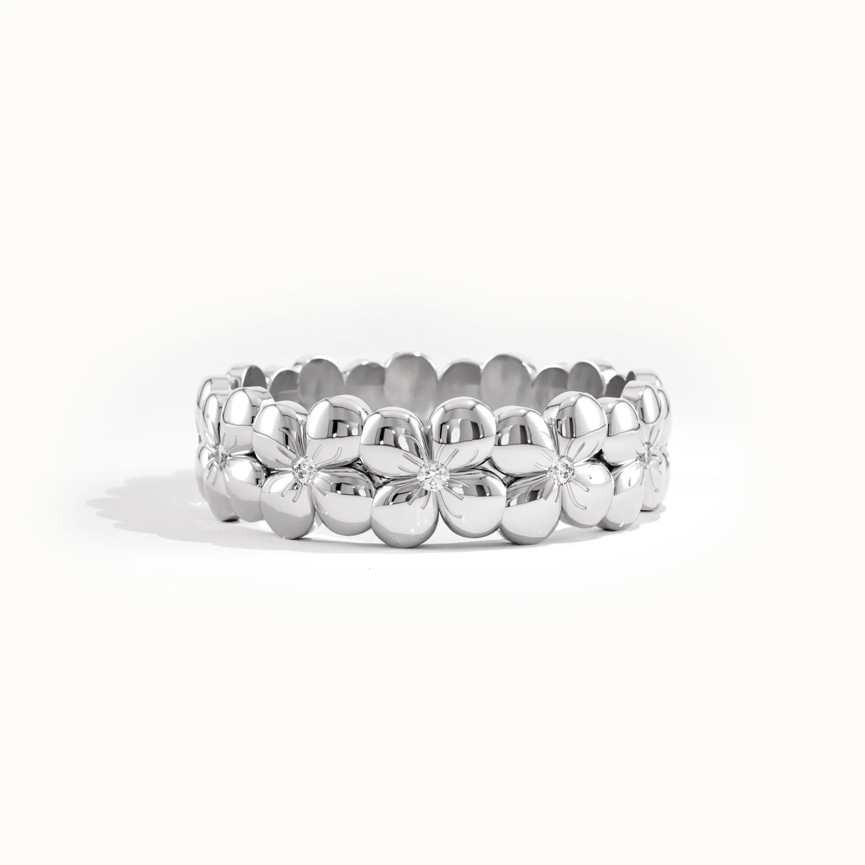 Flower Band Dainty Statement Ring - BRENNMORE 