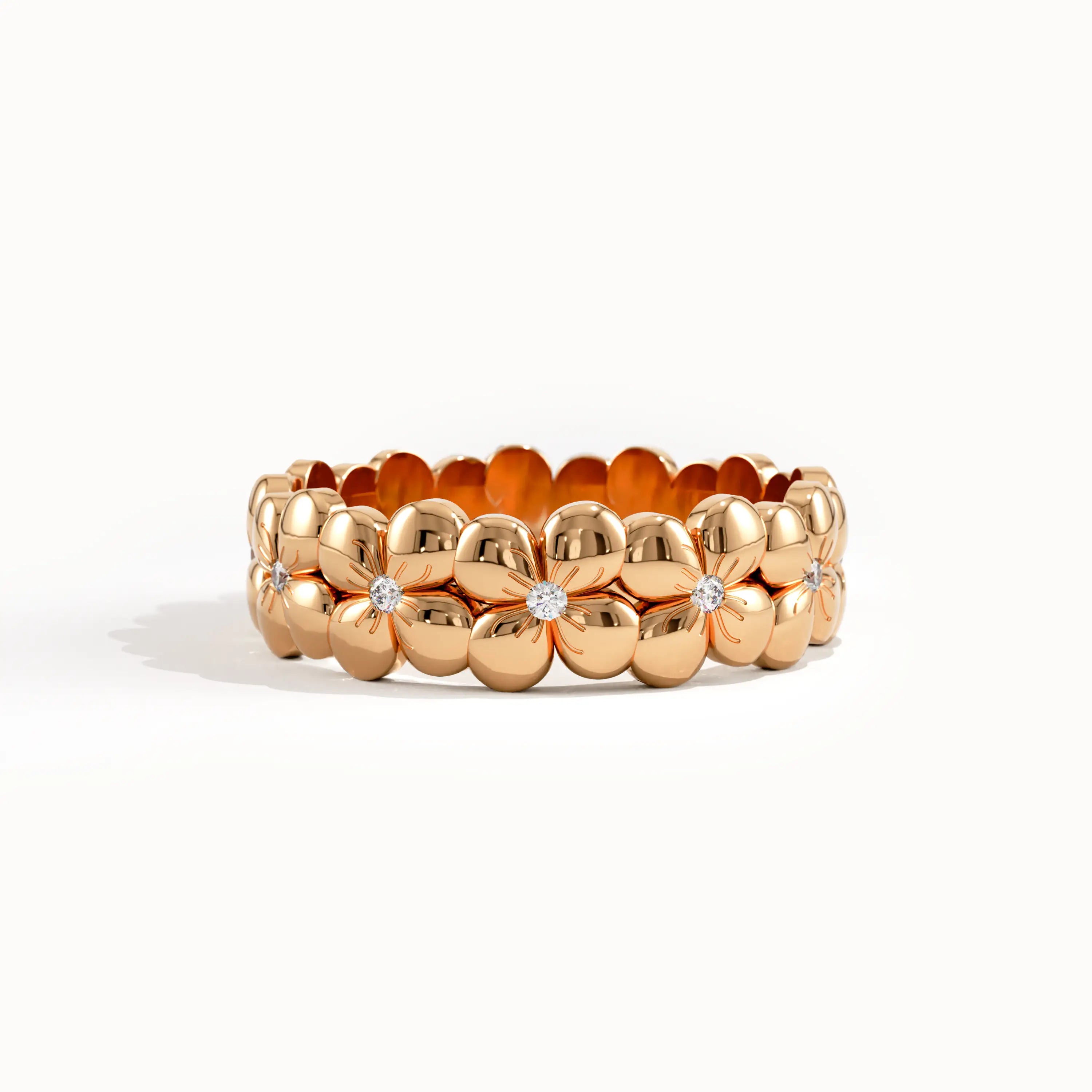 Flower Band Dainty Statement Ring - BRENNMORE 