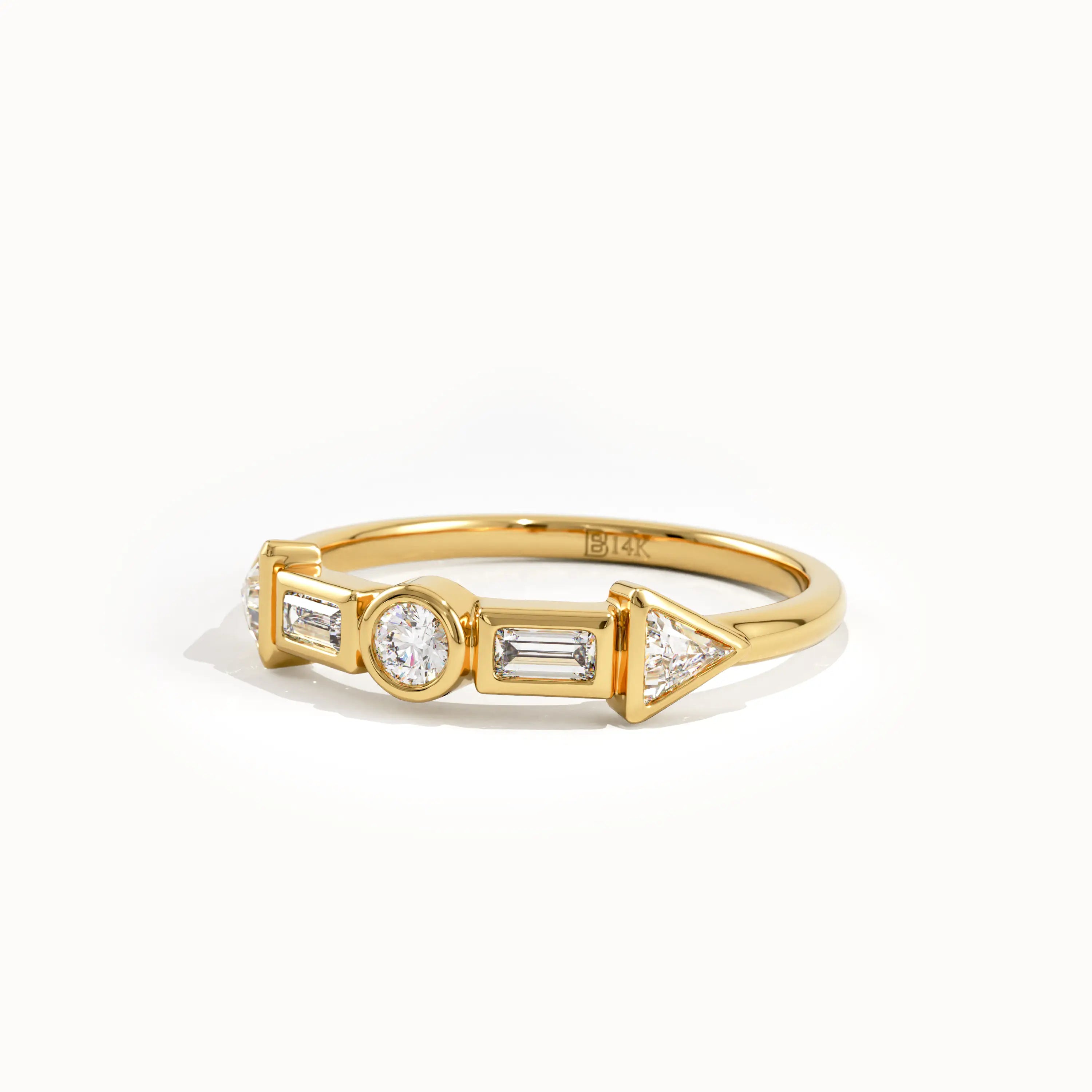Bezel Set Mixed Cut Statement Ring - BRENNMORE 