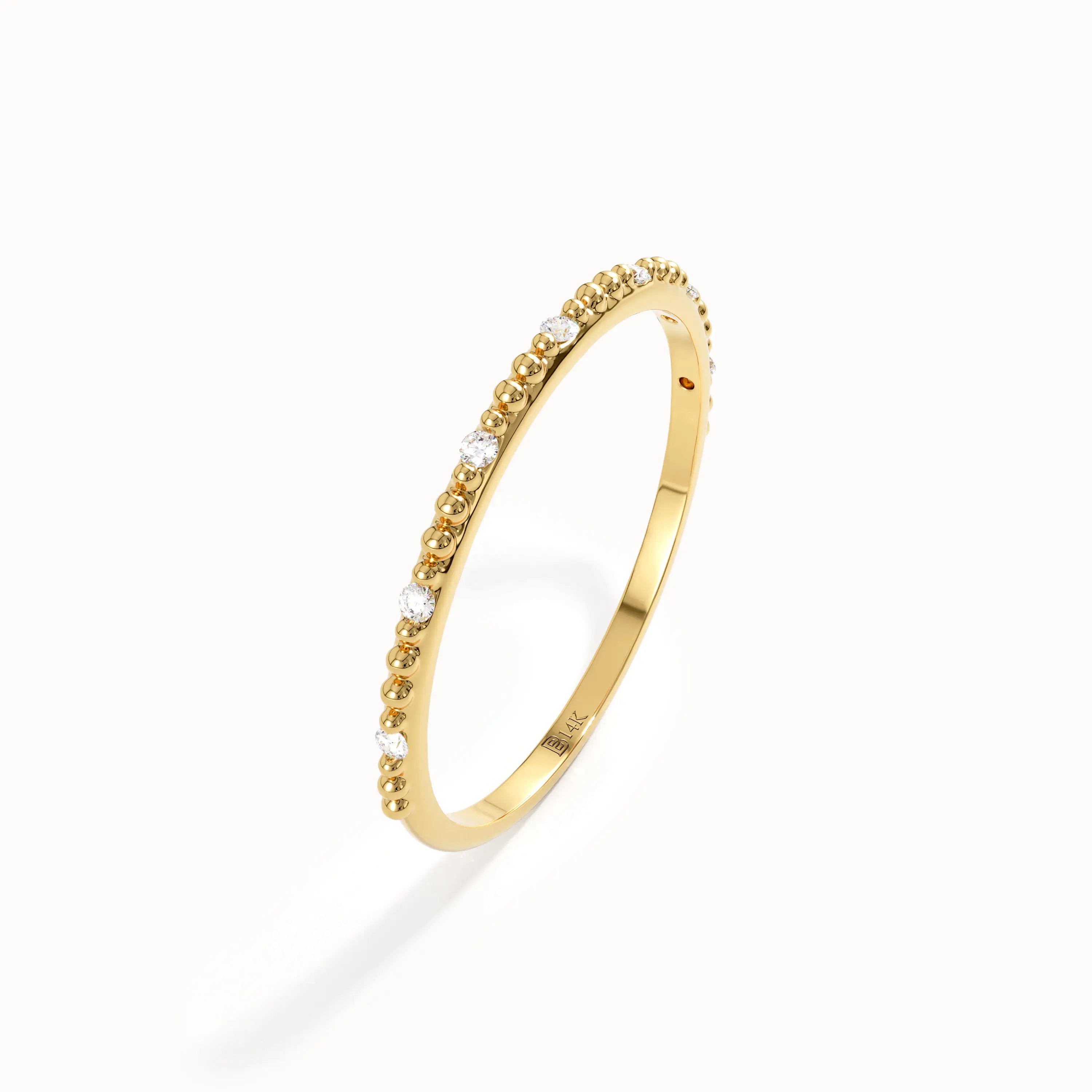 Thin Beaded Stacking Ring - BRENNMORE 