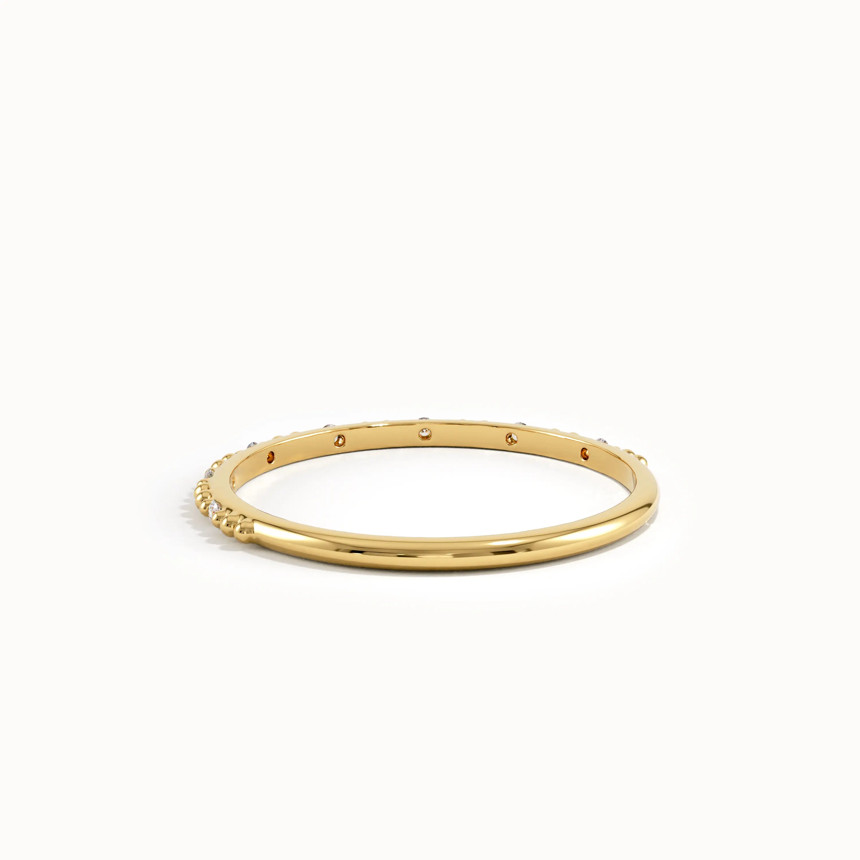 Thin Beaded Stacking Ring - BRENNMORE 
