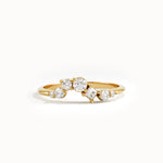 14k Gold Cluster Lab Diamond Curve Ring - BRENNMORE 