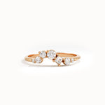 14k Gold Cluster Lab Diamond Curve Ring - BRENNMORE 