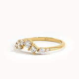 14k Gold Cluster Lab Diamond Curve Ring - BRENNMORE