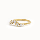 14k Gold Cluster Lab Diamond Curve Ring - BRENNMORE 