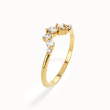 14k Gold Cluster Curve Ring - BRENNMORE 