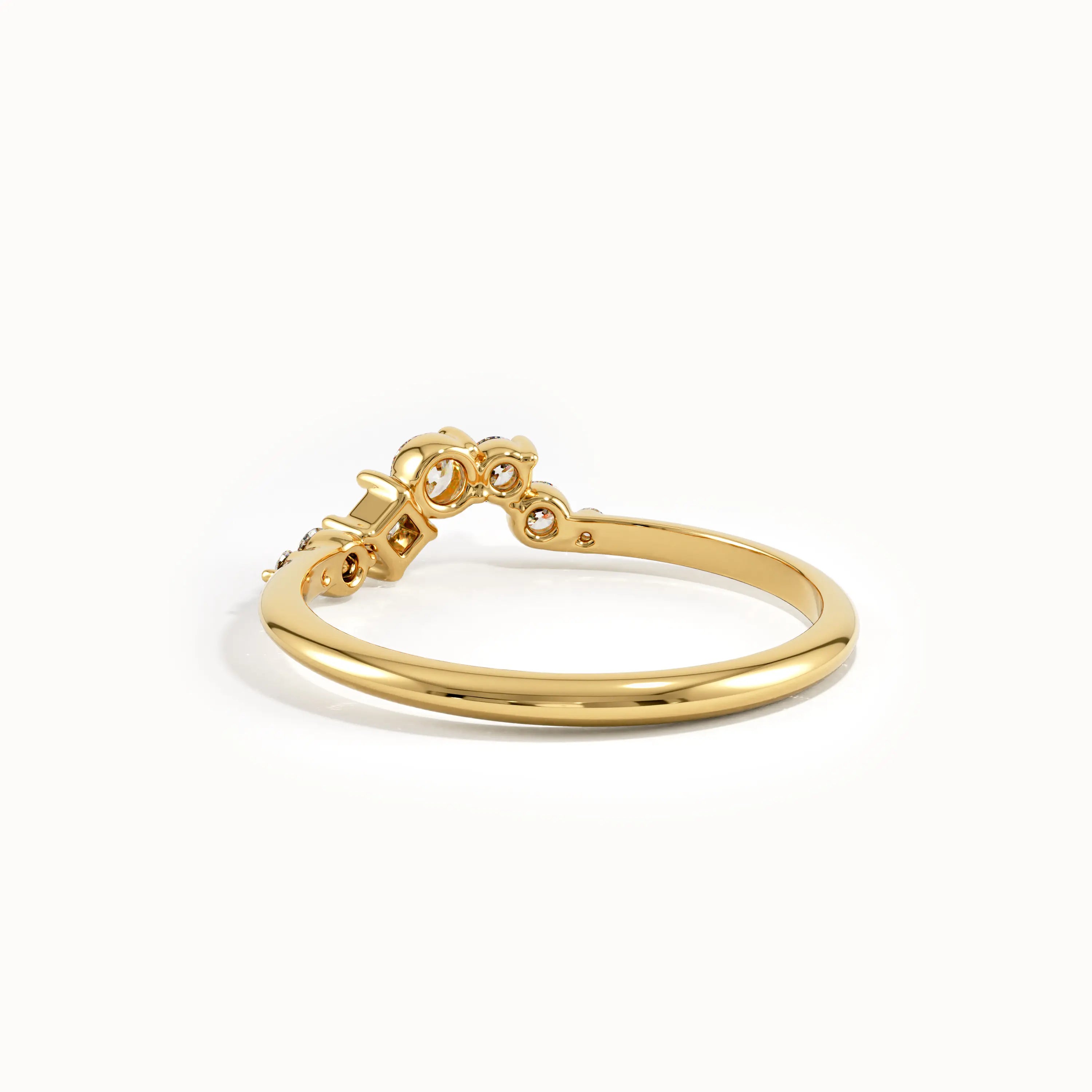 14k Gold Cluster Curve Ring - BRENNMORE 