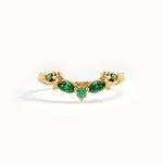 Emerald Marquise Curve Ring in Gold - BRENNMORE 