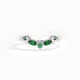 Emerald Marquise Curve Ring in Gold
