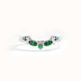 Emerald Marquise Curve Ring in Gold - BRENNMORE 