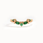 Emerald Marquise Curve Ring in Gold - BRENNMORE 