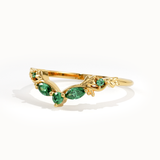 Emerald Marquise Curve Ring in Gold