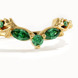 Emerald Marquise Curve Ring in Gold