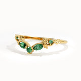 Emerald Marquise Curve Ring in Gold - BRENNMORE 