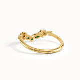 Emerald Marquise Curve Ring in Gold