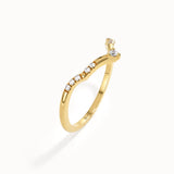 Dainty Gold Slim Curve Ring - BRENNMORE 