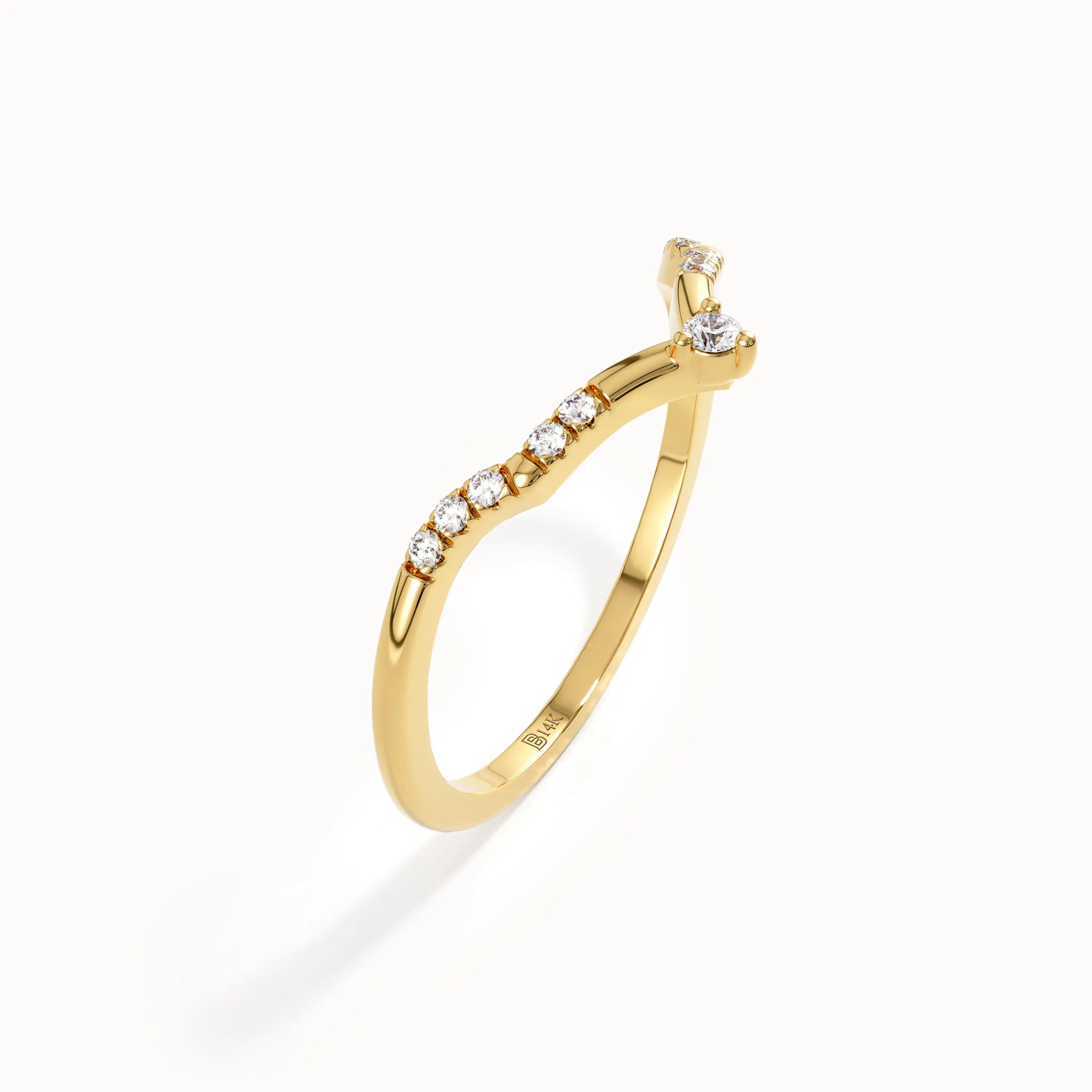Dainty Gold Slim Curve Ring - BRENNMORE 