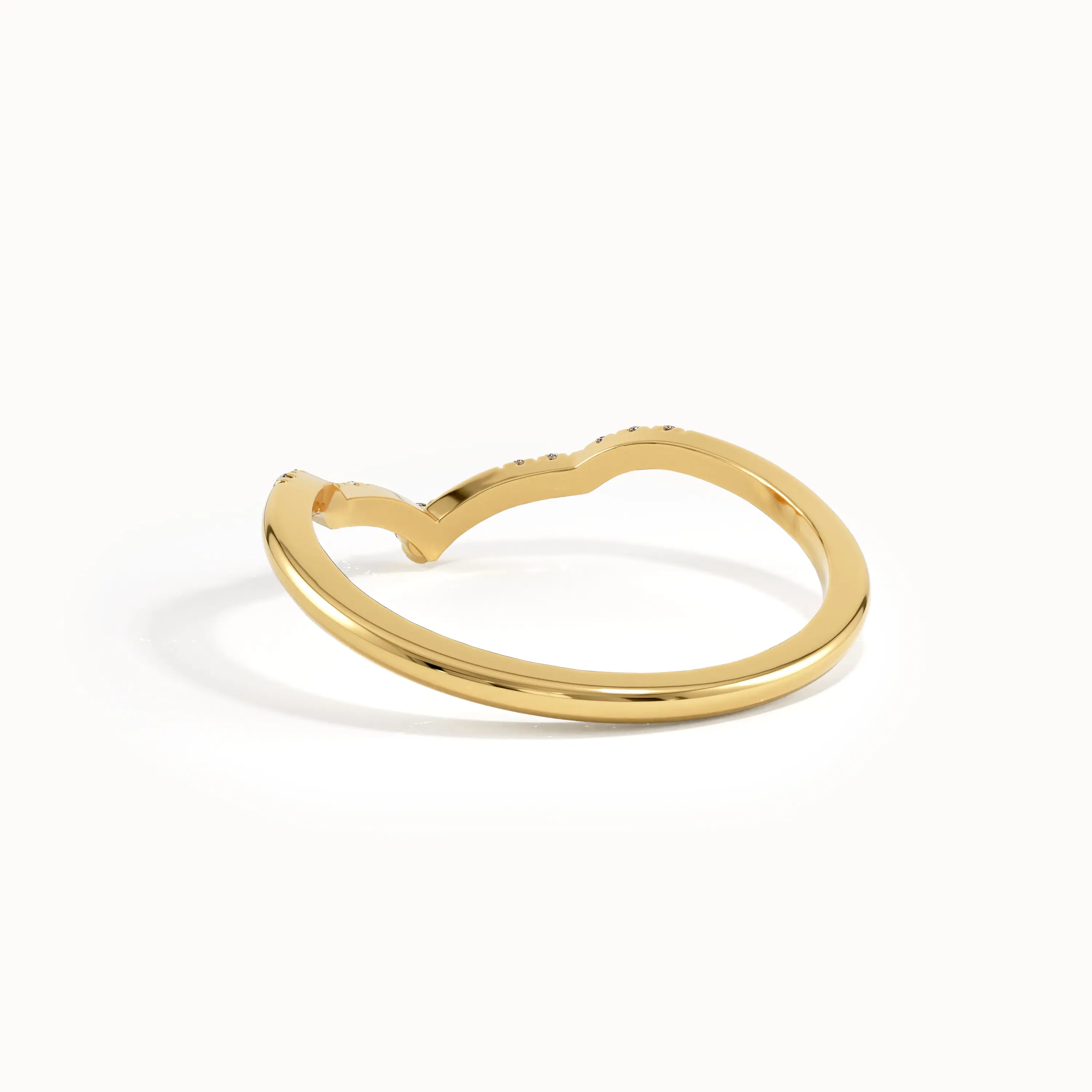 Dainty Gold Slim Curve Ring - BRENNMORE 