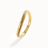 Slim Beaded Band Curve Ring