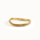 Slim Beaded Band Curve Ring