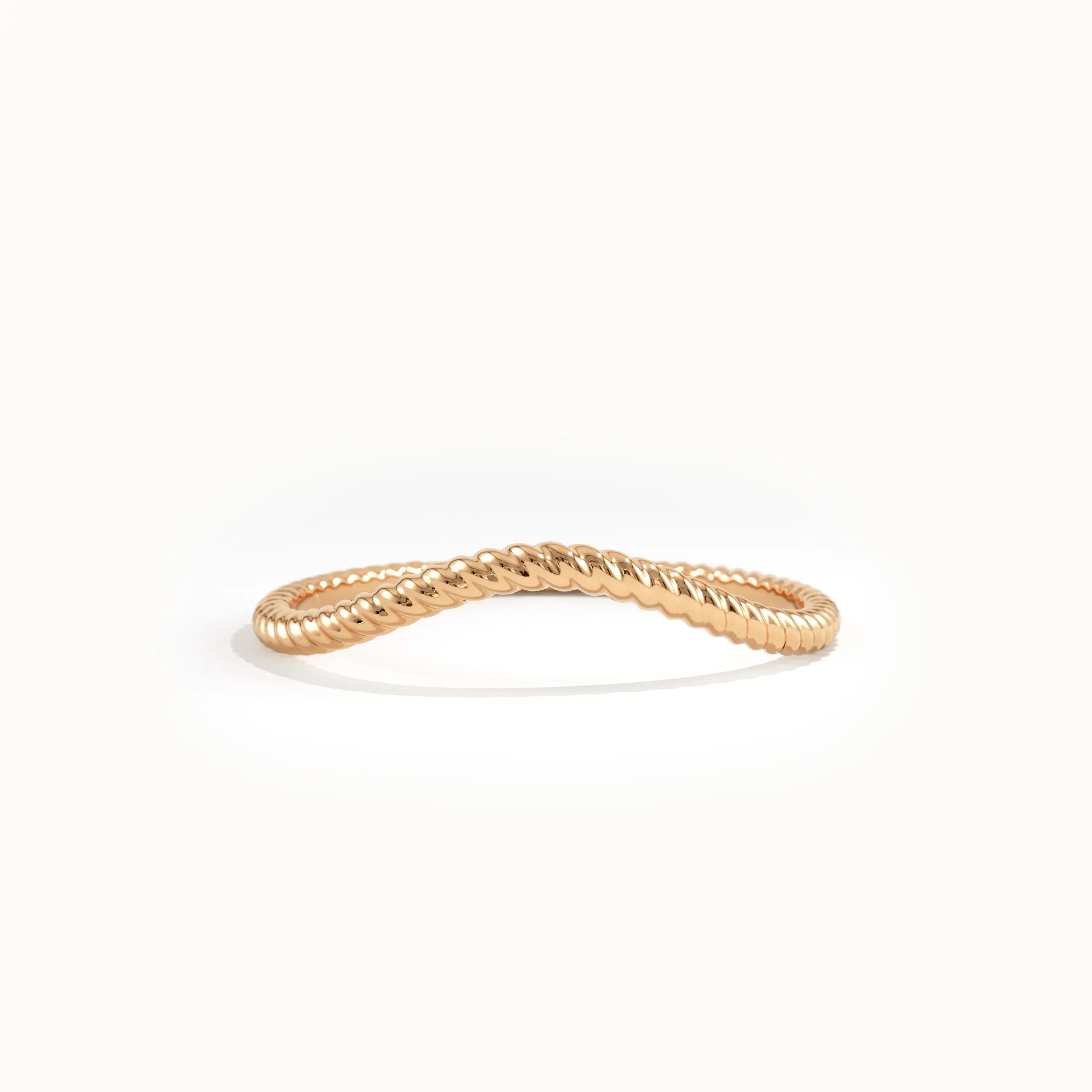 Twisted Band Slim Curve Ring - BRENNMORE