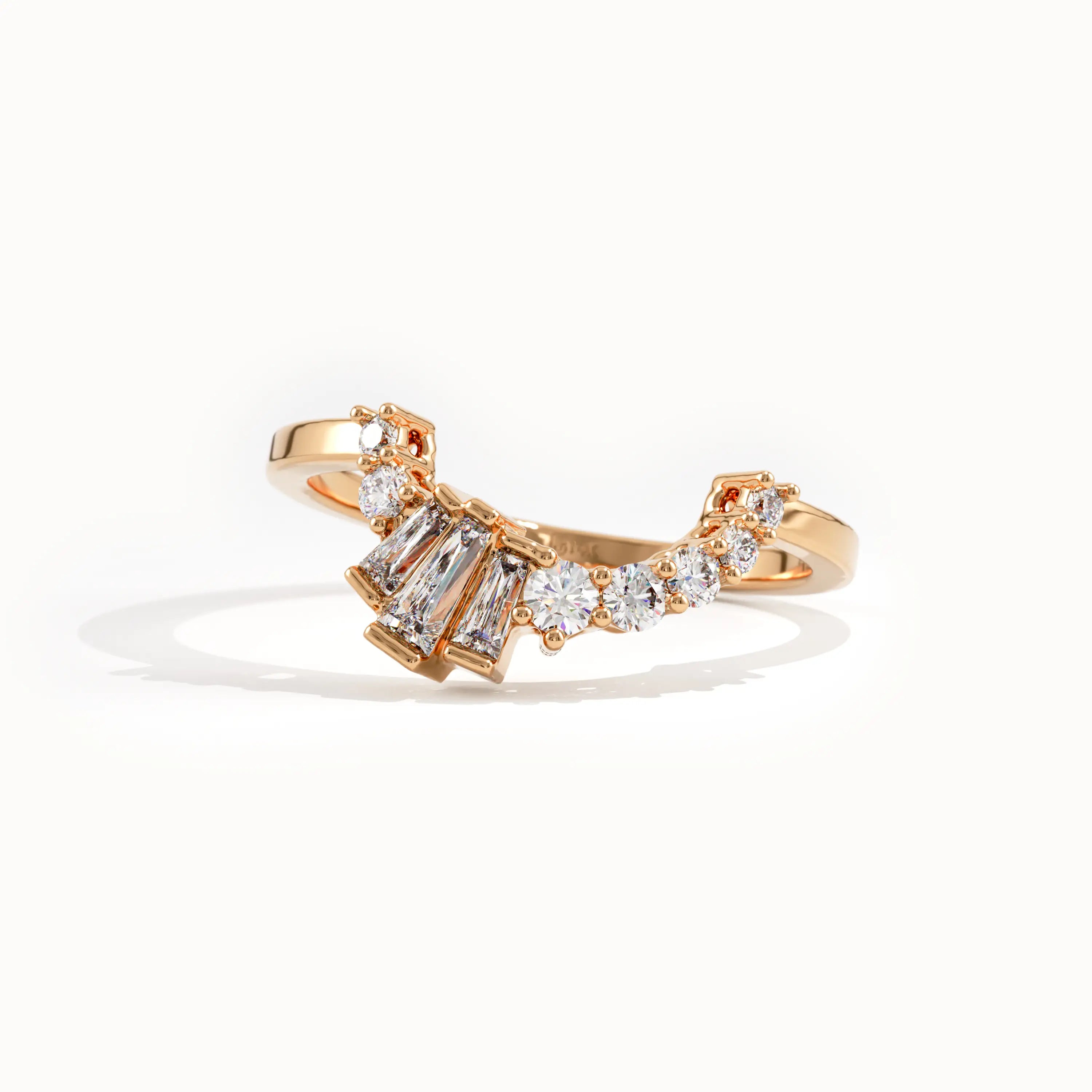 Baguette Lab Diamond Arch Curve Ring - BRENNMORE