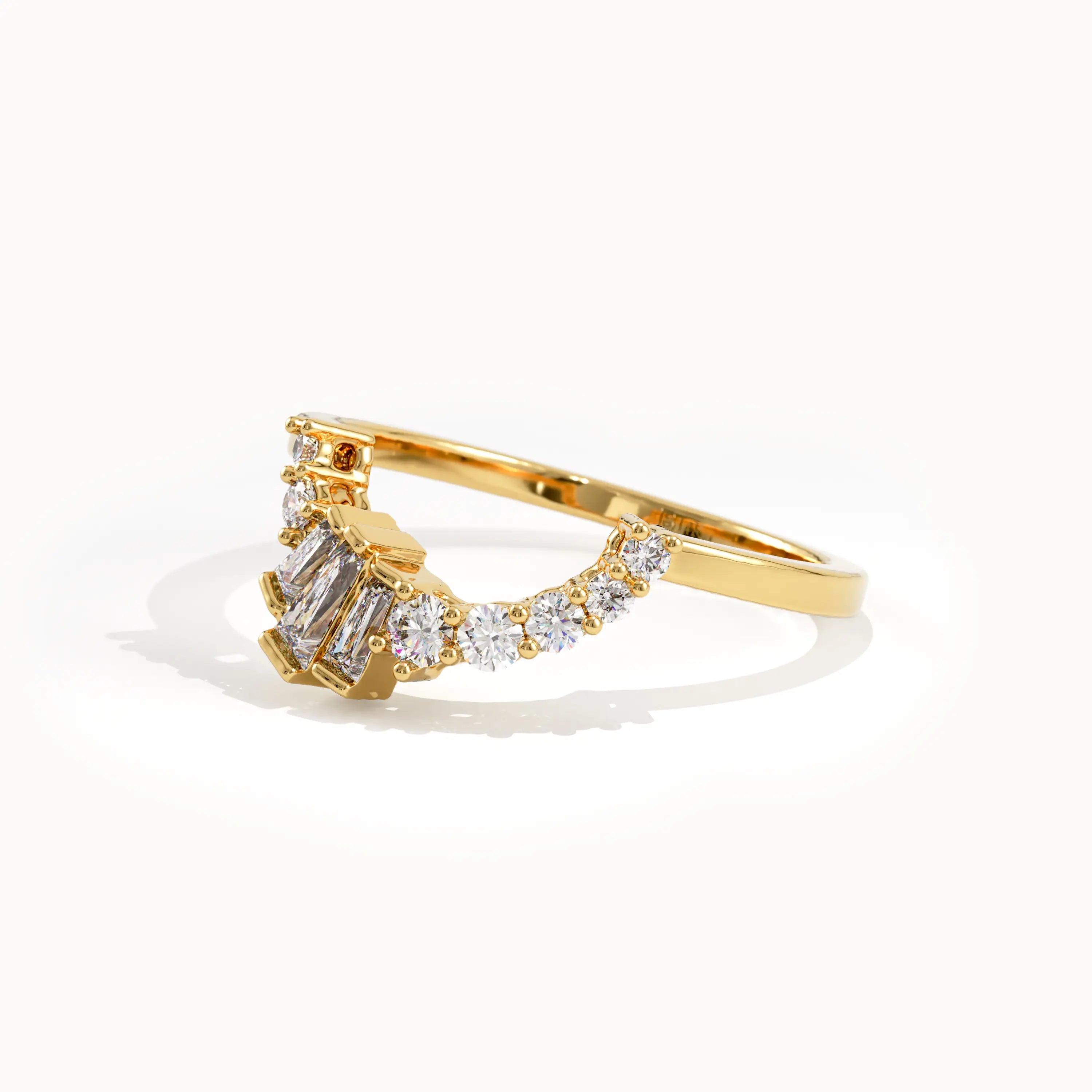 Baguette Lab Diamond Arch Curve Ring - BRENNMORE 