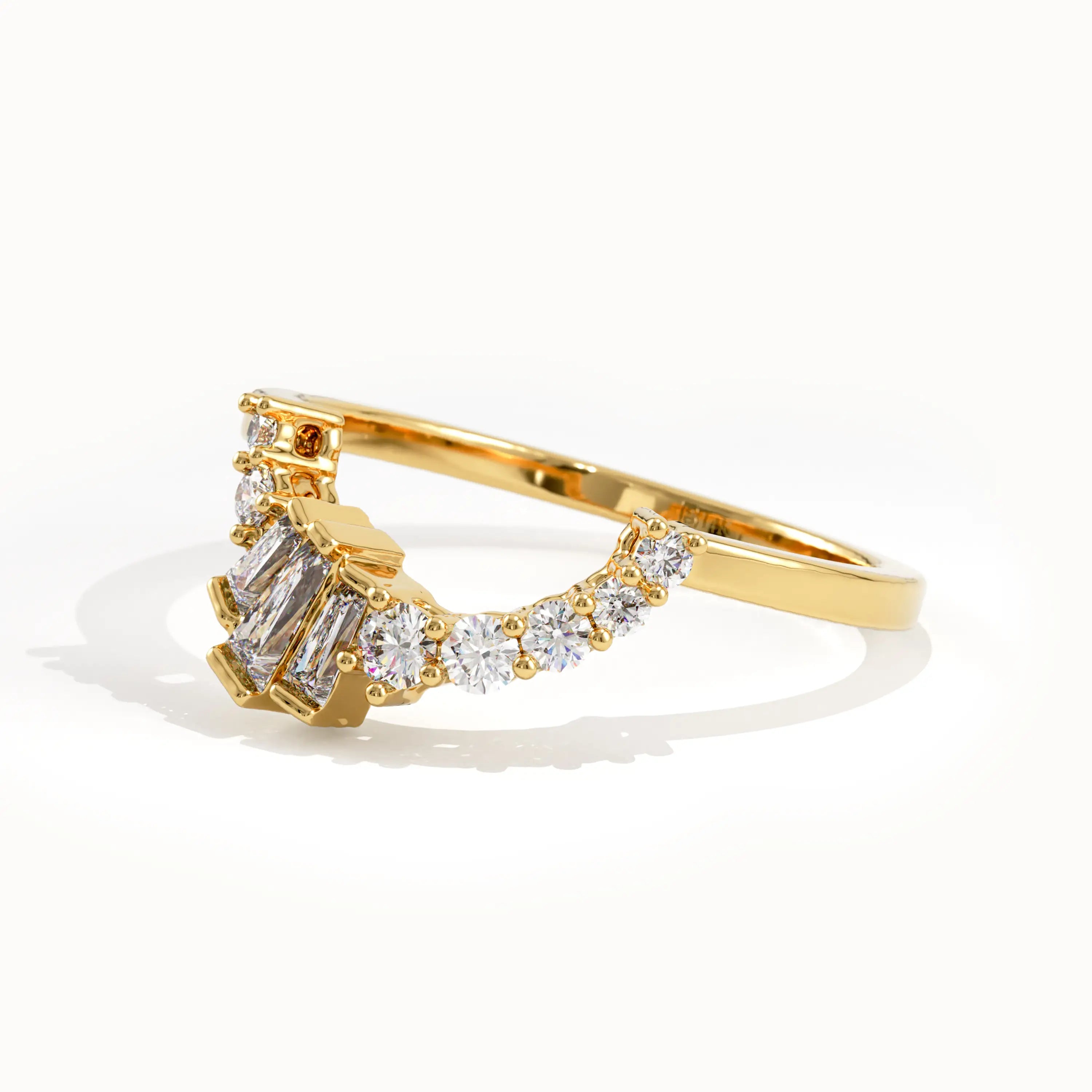 Baguette Lab Diamond Arch Curve Ring - BRENNMORE