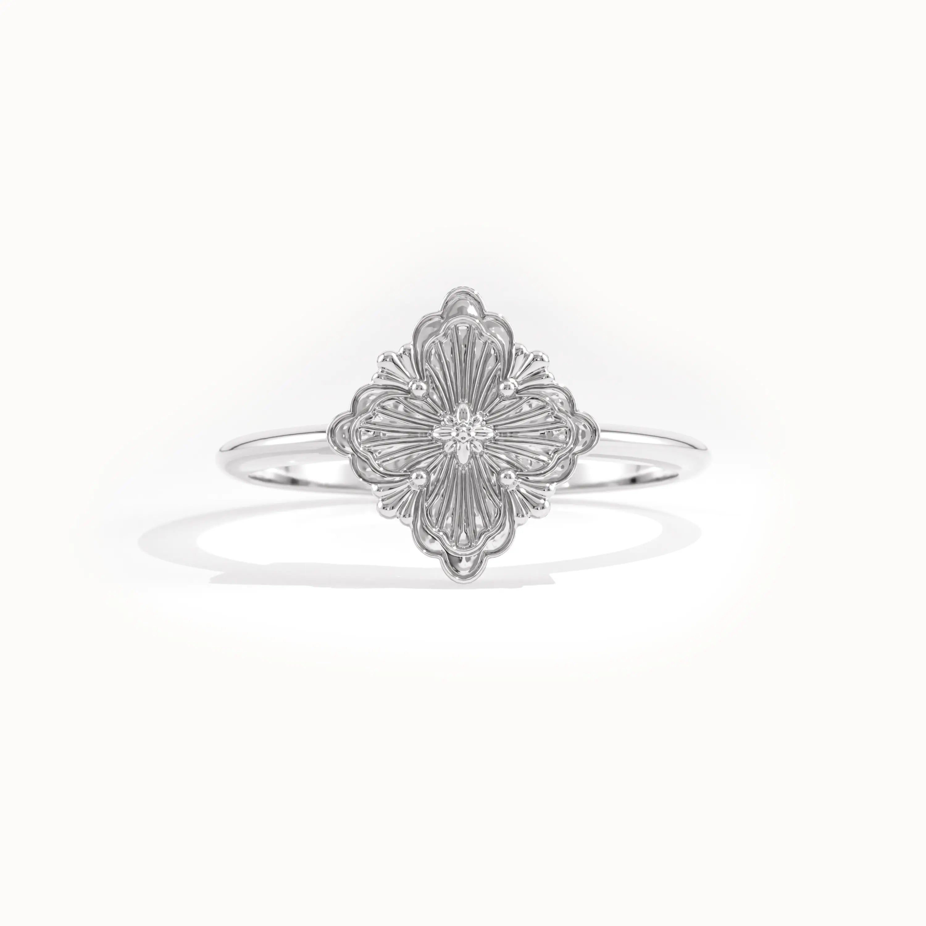 Clover Motif Pinky Signet Ring