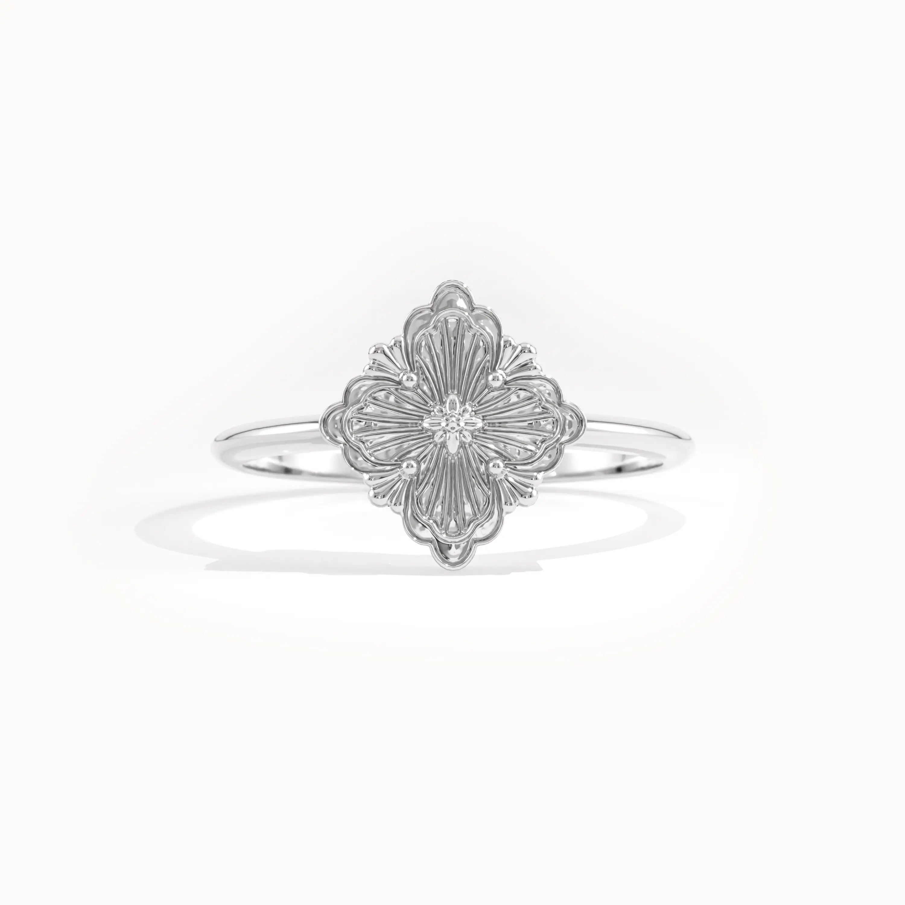 Clover Motif Pinky Signet Ring - BRENNMORE