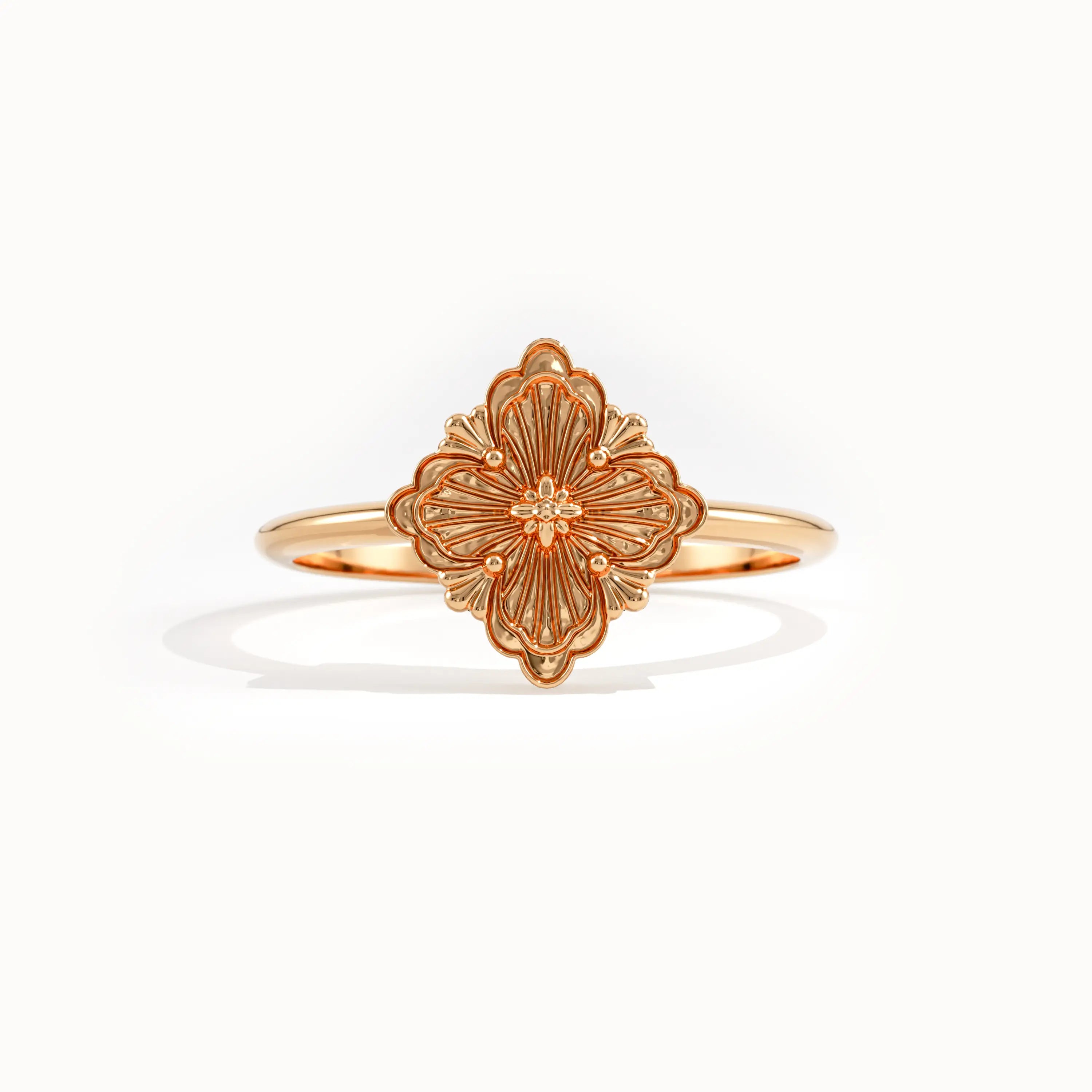 Clover Motif Pinky Signet Ring - BRENNMORE