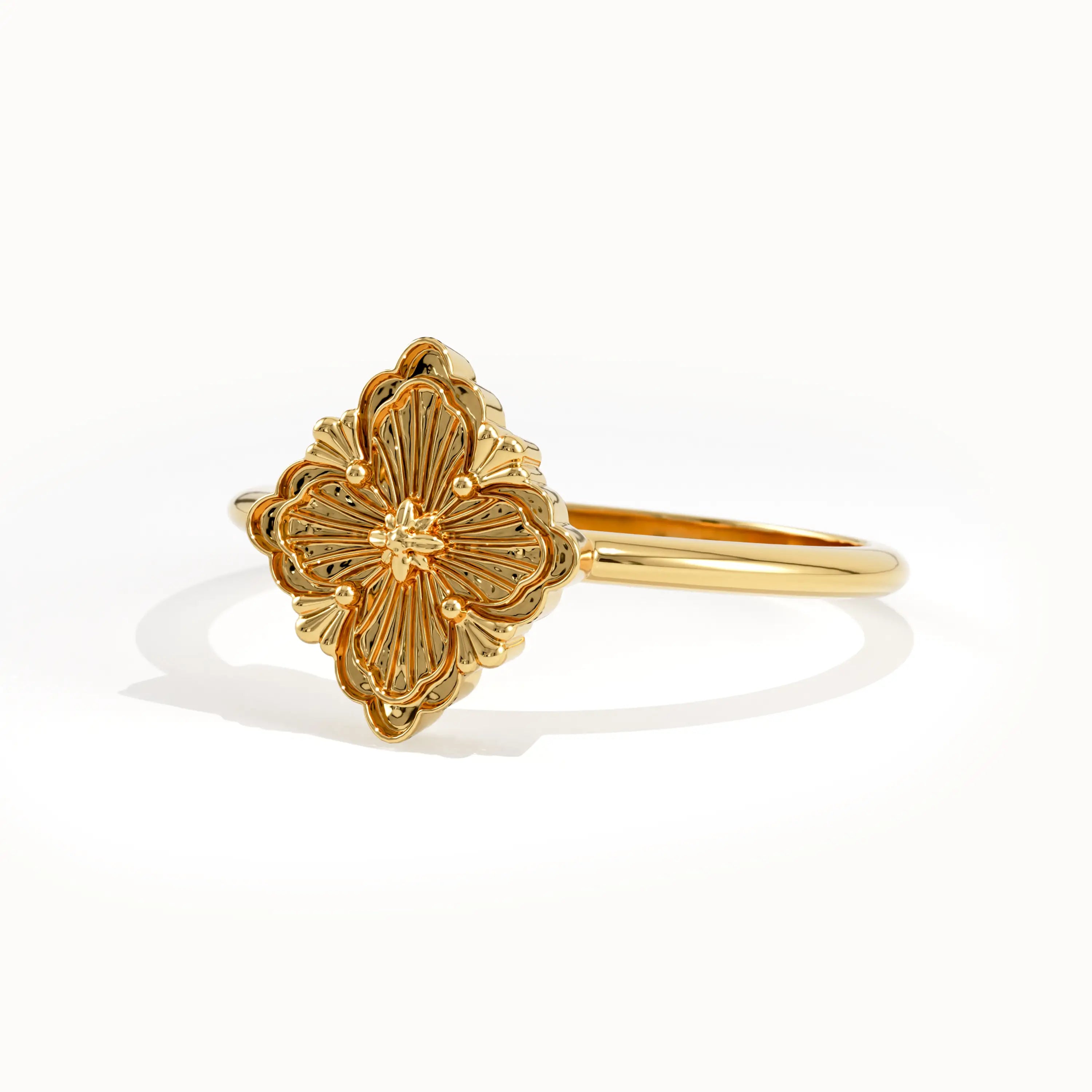 Clover Motif Pinky Signet Ring - BRENNMORE